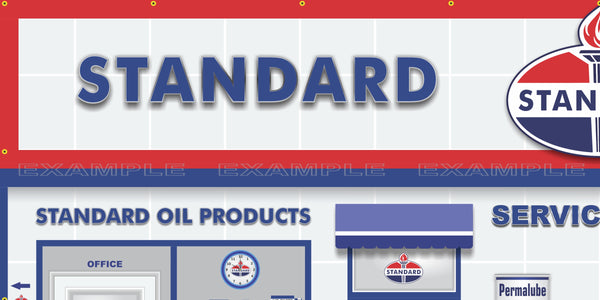 STANDARD OIL PRODUCTS OLD GAS PUMP GAS STATION SCENE WALL MURAL SIGN BANNER GARAGE ART VARIOUS SIZES