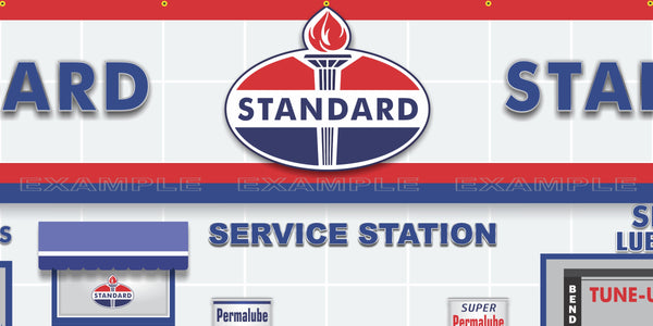 STANDARD OIL PRODUCTS OLD GAS PUMP GAS STATION SCENE WALL MURAL SIGN BANNER GARAGE ART VARIOUS SIZES