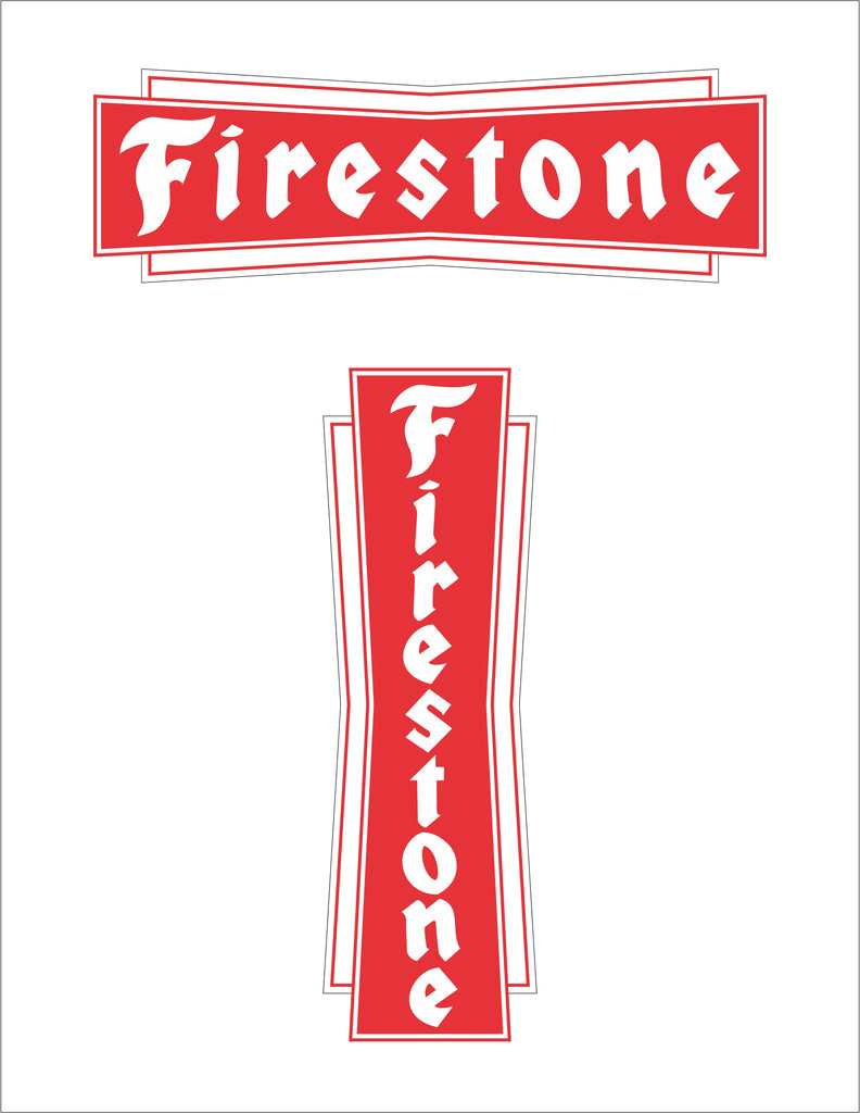 VEHICLE WRAP ADHESIVE GRAPHICS FIRESTONE TIRES VINTAGE OLD SCHOOL LETTER SIGN REMAKE CUSTOM JOB