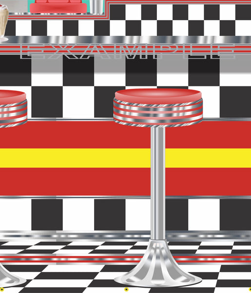 1950s DINER BURGER RESTAURANT SODA FOUNTAIN MURAL SIGN BANNER GARAGE ART VARIOUS SIZES