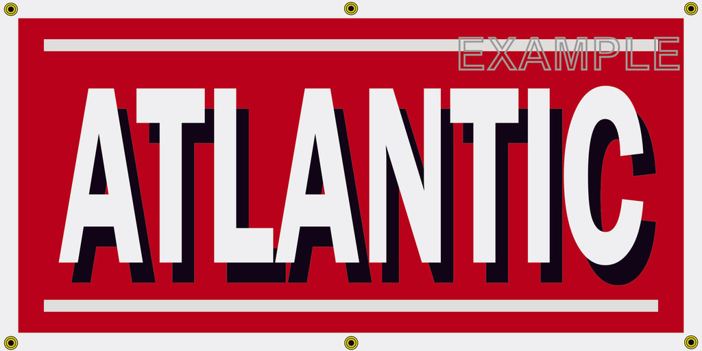 ATLANTIC OIL GAS STATION VINTAGE OLD SCHOOL SIGN REMAKE BANNER SIGN ART MURAL 2' X 4'/3' X 6'