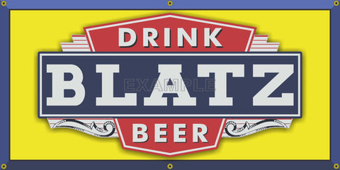 BLATZ BEER OLD SCHOOL PUB BAR SIGN REMAKE BANNER SIGN ART MURAL 2' X 4'/3' X 6'