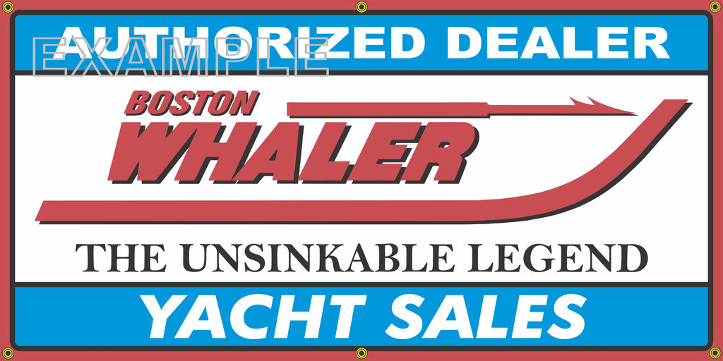 BOSTON WHALER BOATS VINTAGE OLD SCHOOL SIGN REMAKE BANNER SIGN ART MURAL 2' X 4'/3' X 6'