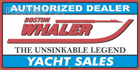 BOSTON WHALER BOATS VINTAGE OLD SCHOOL SIGN REMAKE BANNER SIGN ART MURAL 2' X 4'/3' X 6'