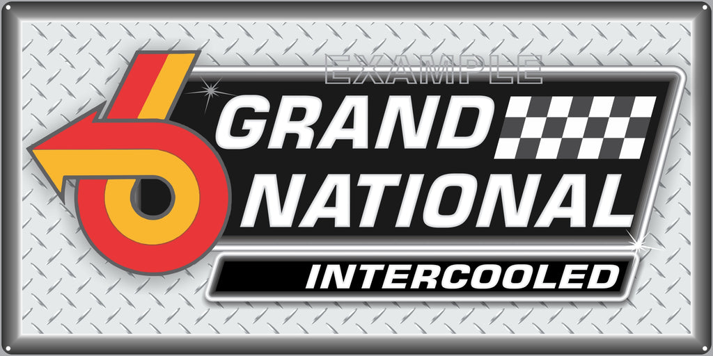 BUICK GRAND NATIONAL EMBLEM AUTOMOBILES DEALER SALES OLD SIGN REMAKE ALUMINUM CLAD SIGN VARIOUS SIZES