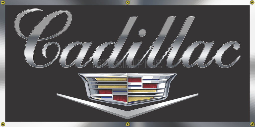 CADILLAC EMBLEM DEALER SALES SERVICE OLD SCHOOL SIGN REMAKE BANNER SIGN ART MURAL 2' X 4'/3' X 6'