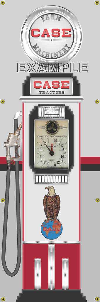 CASE TRACTOR DIESEL GASOLINE OLD CLOCK FACE GAS PUMP Sign Printed Banner VERTICAL 2' x 6'