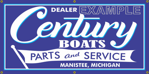 CENTURY BOATS VINTAGE OLD SCHOOL SIGN REMAKE BANNER SIGN ART MURAL 2' X 4'/3' X 6'