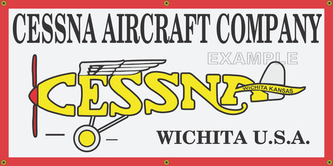 CESSNA AIRCRAFT COMPANY AIRPLANES VINTAGE OLD SCHOOL SIGN REMAKE BANNER SIGN ART MURAL 2' X 4'/3' X 6'/4' X 8'
