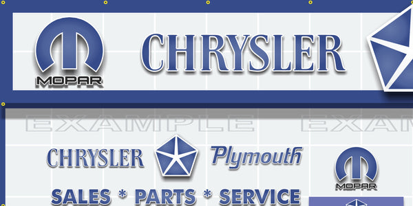 CHRYSLER PLYMOUTH MOPAR SALES PARTS SERVICE DEALERSHIP RETRO SCENE WALL MURAL SIGN BANNER GARAGE ART VARIOUS SIZES