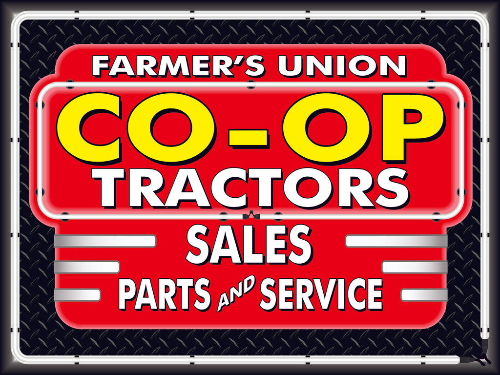CO-OP TRACTORS DEALER STYLE SIGN SALES SERVICE PARTS TRACTOR REPAIR SHOP REMAKE BANNER 3' X 4'