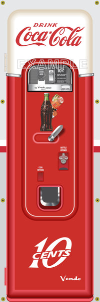 VINTAGE COKE COCA-COLA VENDING MACHINES MURAL Printed Banner VARIATIONS