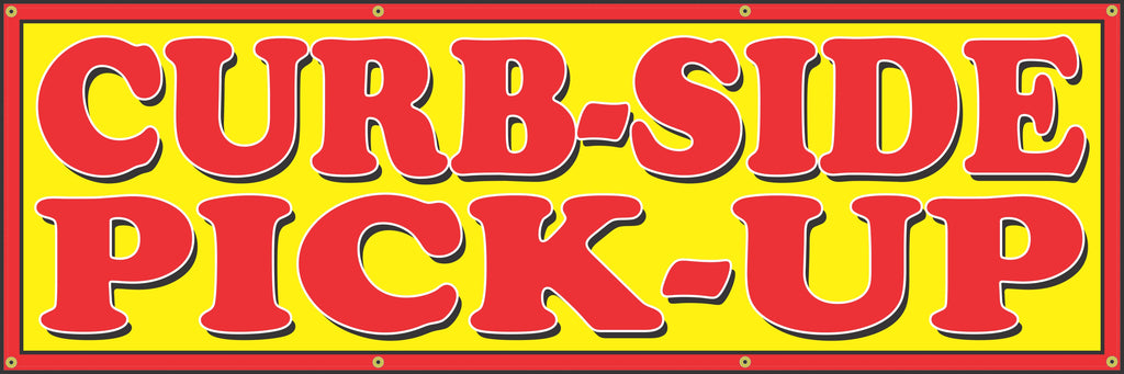 RESTAURANT BUSINESS BANNERS TAKEOUT DELIVERY CURBSIDE PICKUP FOOD ORDER VARIOUS WORDING XL 40" X 120"