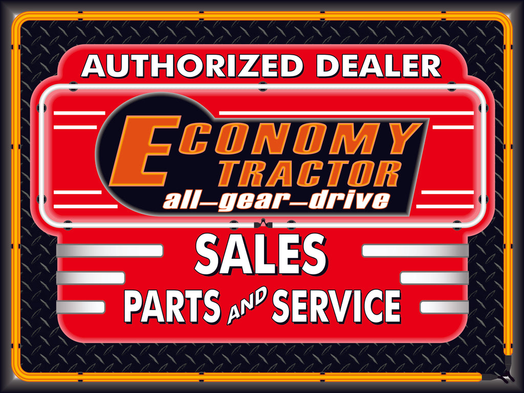 ECONOMY TRACTORS DEALER STYLE SIGN SALES SERVICE PARTS TRACTOR REPAIR SHOP REMAKE BANNER 3' X 4'