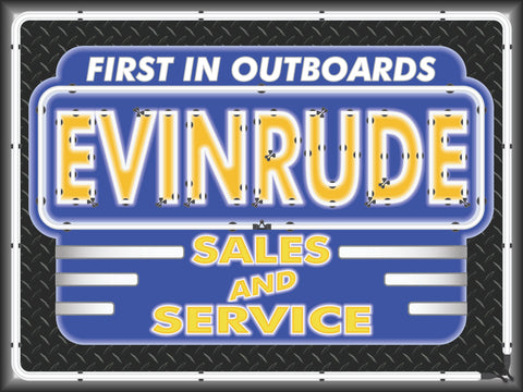 EVINRUDE OUTBOARD MOTORS DEALER MARQUEE SERVICE DEALER DESIGN SIGN REMAKE BANNER ART MURAL 3' X 4'