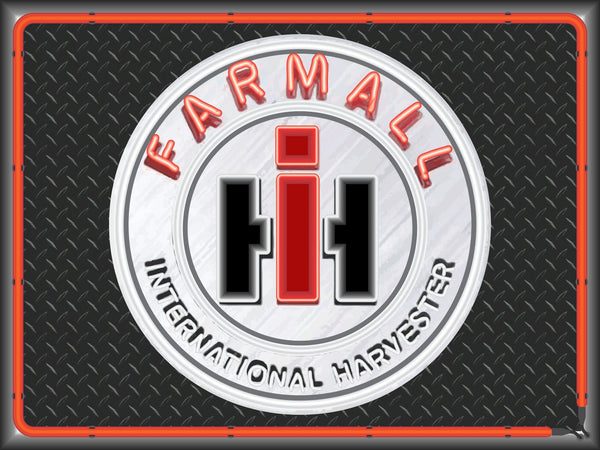 FARMALL INTERNATIONAL HARVESTER Neon Effect Sign Printed Banner 4' x 3'