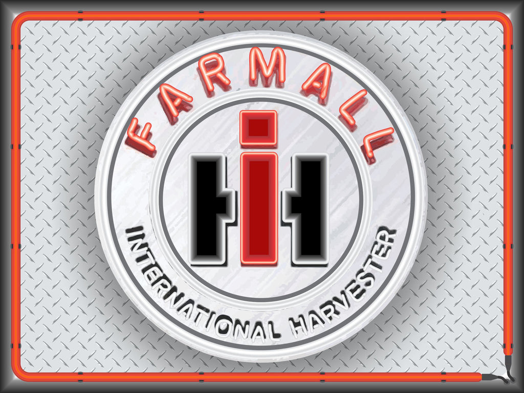 FARMALL INTERNATIONAL HARVESTER Neon Effect Sign Printed Banner 4' x 3'