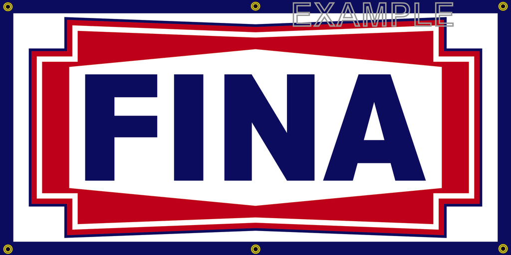 FINA GAS STATION VINTAGE OLD SCHOOL SIGN REMAKE BANNER SIGN ART MURAL 2' X 4'/3' X 6'