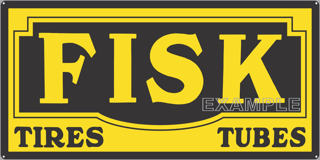 FISK TIRES SERVICE CENTER GAS STATION AUTOMOBILE REPAIR DEALER OLD SIGN REMAKE ALUMINUM CLAD SIGN VARIOUS SIZES