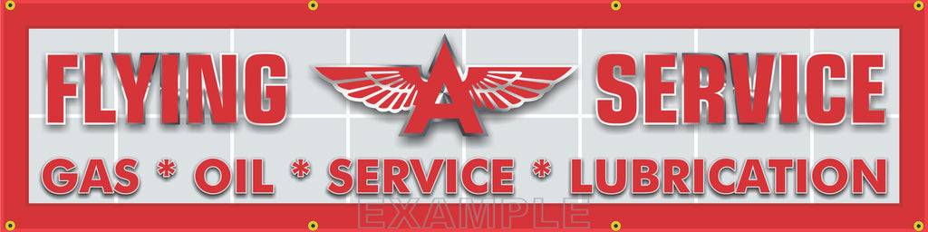 FLYING A GAS SERVICE STATION MAIN LETTER SIGN REMAKE BANNER ART MURAL 24" x 96"