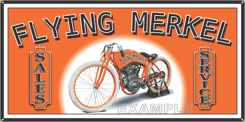 FLYING MERKEL VINTAGE MOTORCYCLE OLD SIGN REMAKE ALUMINUM CLAD SIGN VARIOUS SIZES