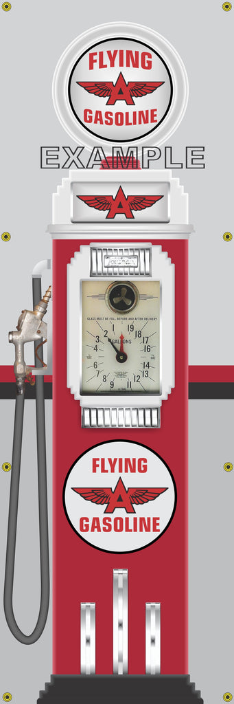 FLYING A CLOCK FACE GAS PUMP Sign Printed Banner VERTICAL 2' x 6'