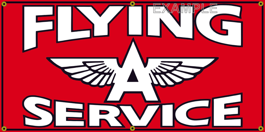 FLYING A SERVICE GAS STATION VINTAGE OLD SCHOOL SIGN REMAKE BANNER SIGN ART MURAL 2' X 4'/3' X 6'