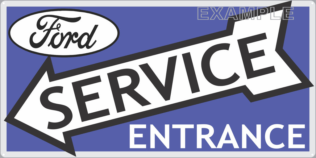 FORD SERVICE CENTER ENTRANCE ARROW GAS STATION AUTOMOBILE REPAIR DEALER OLD SIGN REMAKE ALUMINUM CLAD SIGN VARIOUS SIZES