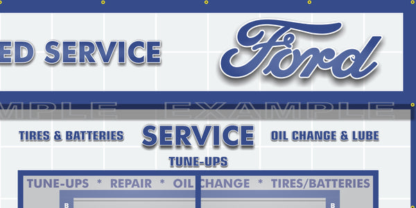 FORD MOTORCRAFT FOMOCO DEALER SALES PARTS SERVICE DEALERSHIP RETRO SCENE WALL MURAL SIGN BANNER GARAGE ART VARIOUS SIZES