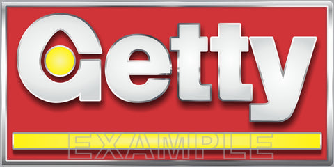 GETTY OIL GAS STATION SERVICE GASOLINE MOTOR OIL OLD SIGN REMAKE ALUMINUM CLAD SIGN VARIOUS SIZES