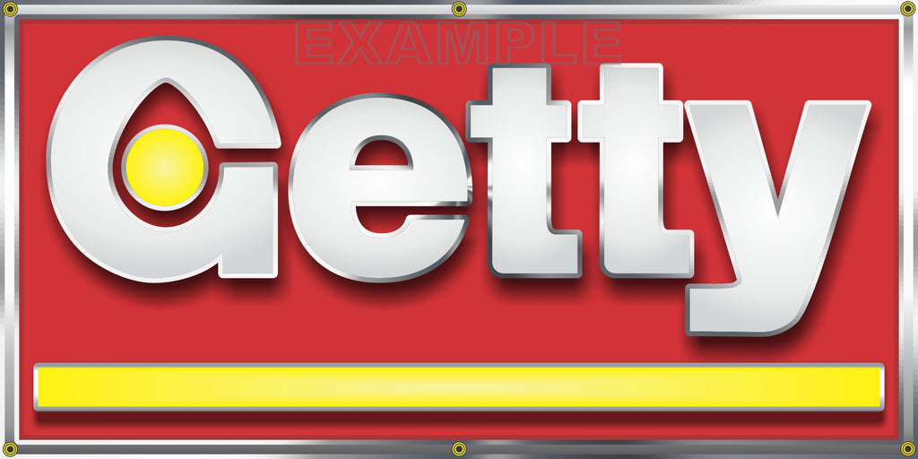 GETTY OIL SERVICE GASOLINE GAS STATION VINTAGE OLD SCHOOL SIGN REMAKE BANNER SIGN ART MURAL 2' X 4'/3' X 6'