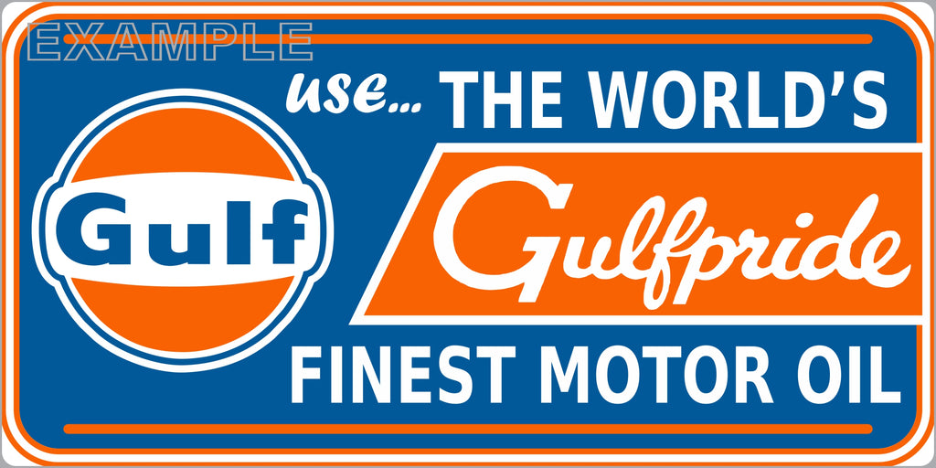 GULFPRIDE MOTOR OIL VINTAGE OLD SCHOOL SIGN REMAKE BANNER SIGN ART MURAL 2' X 4'/3' X 6'