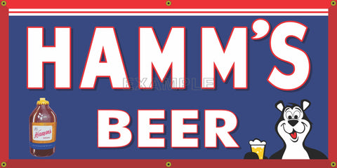 HAMM'S BEER OLD SCHOOL PUB BAR SIGN REMAKE BANNER SIGN ART MURAL 2' X 4'/3' X 6'