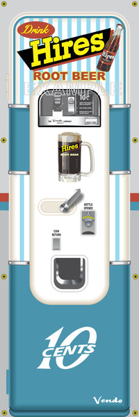 HIRES ROOT BEER SODA POP OLD VINTAGE VENDO VENDING MACHINE STYLE BANNER 2' X 6' AND/OR 2' X 4' SIGN REMAKE ART MURAL