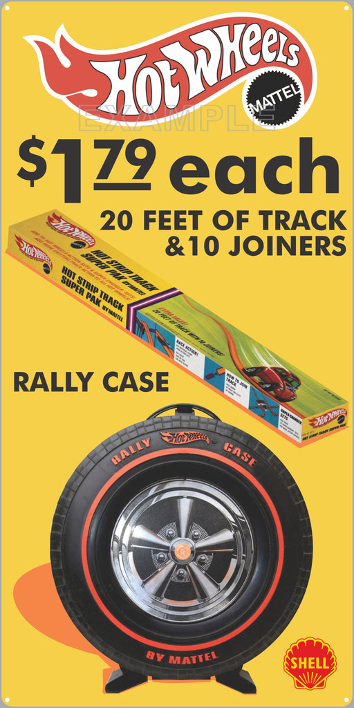 SHELL GAS STATION HOT WHEELS TRACK PACK RALLY CASE OLD SIGN REMAKE ALUMINUM CLAD SIGN VARIOUS SIZES