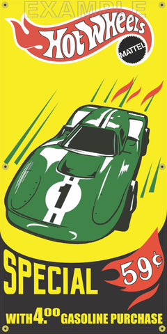 SHELL GAS STATION HOT WHEELS TOY CAR SPECIAL PROMO REMAKE BANNER ART VARIOUS SIZES