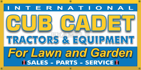 CUB CADET IH LAWN AND GARDEN TRACTORS DEALER VINTAGE OLD SCHOOL SIGN REMAKE BANNER SIGN ART MURAL 2' X 4'/3' X 6'