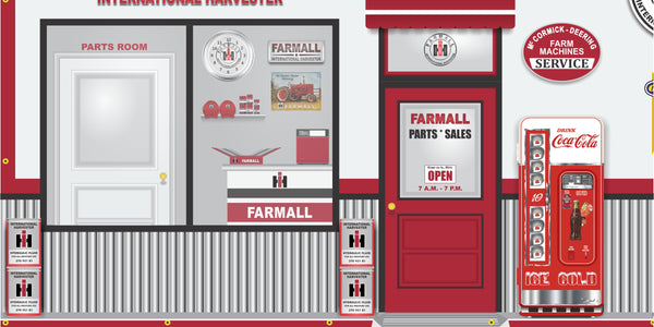 FARMALL TRACTOR IH INTERNATIONAL HARVESTER SALES PARTS SERVICE DEALERSHIP RETRO SCENE WALL MURAL SIGN BANNER GARAGE ART VARIOUS SIZES