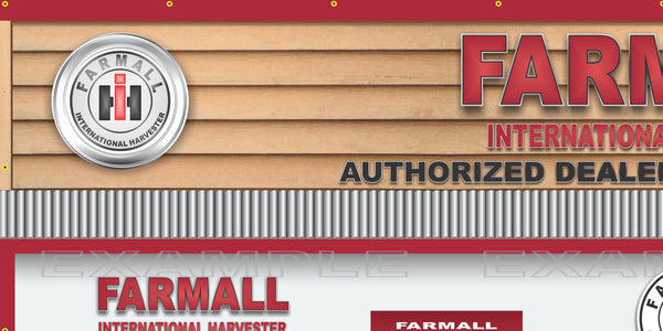 FARMALL TRACTOR IH INTERNATIONAL HARVESTER SALES PARTS SERVICE DEALERSHIP RETRO SCENE WALL MURAL SIGN BANNER GARAGE ART VARIOUS SIZES