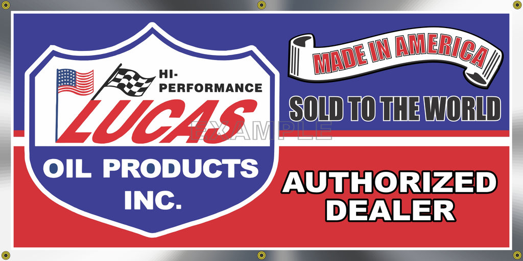 LUCAS OIL PRODUCTS RACING GAS STATION VINTAGE OLD SCHOOL SIGN REMAKE BANNER SIGN ART MURAL 2' X 4'/3' X 6'