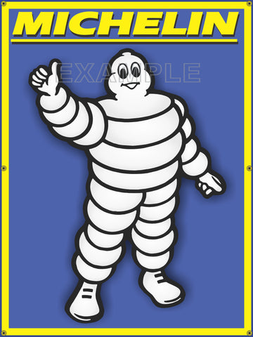 MICHELIN MAN TIRES GAS STATION TIRE SHOP DEALER VINTAGE OLD SCHOOL SIGN REMAKE BANNER SIGN ART MURAL 3' X 4'
