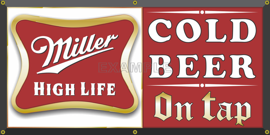 MILLER HIGH LIFE BEER OLD SCHOOL PUB BAR SIGN REMAKE BANNER SIGN ART MURAL 2' X 4'/3' X 6'