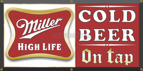 MILLER HIGH LIFE BEER OLD SCHOOL PUB BAR SIGN REMAKE BANNER SIGN ART MURAL 2' X 4'/3' X 6'