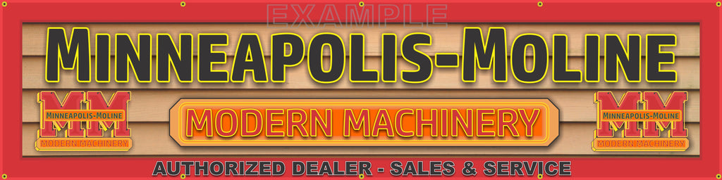 MINNEAPOLIS MOLINE TRACTOR DEALER LETTER SIGN REMAKE BANNER ART MURAL 24" x 96"