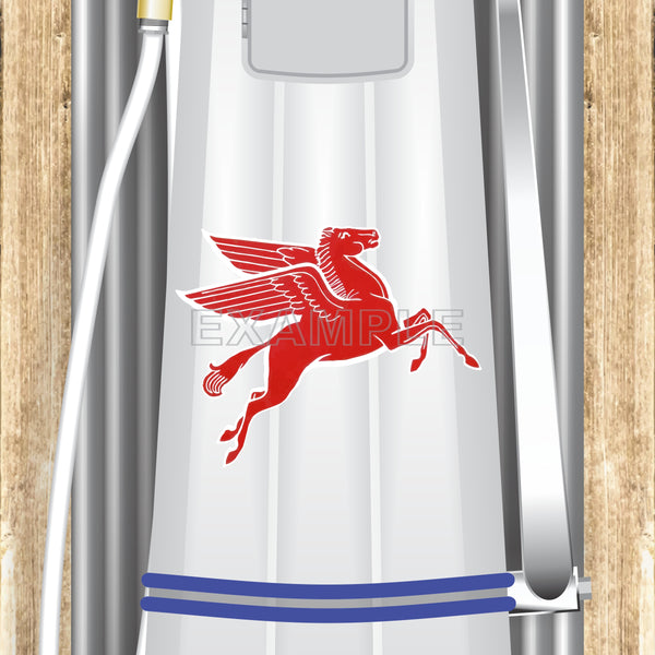 MOBILGAS MOBIL OIL PEGASUS GAS STATION OLD VISIBLE GAS PUMP RUSTIC PRINTED BANNER MURAL ART 2' x 8'