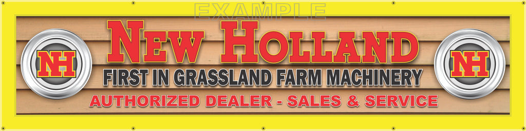 NEW HOLLAND TRACTOR DEALER LETTER SIGN REMAKE PRINTED BANNER ART MURAL 24" x 96"