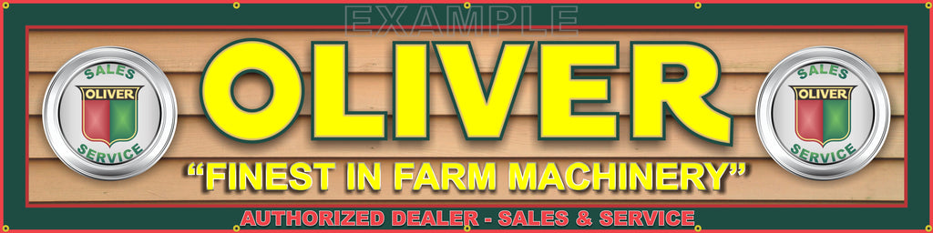 OLIVER TRACTOR FARM MACHINERY DEALER LETTER SIGN REMAKE BANNER MURAL 24" x 96"
