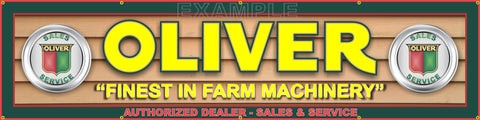 OLIVER TRACTOR FARM MACHINERY DEALER LETTER SIGN REMAKE BANNER MURAL 24" x 96"