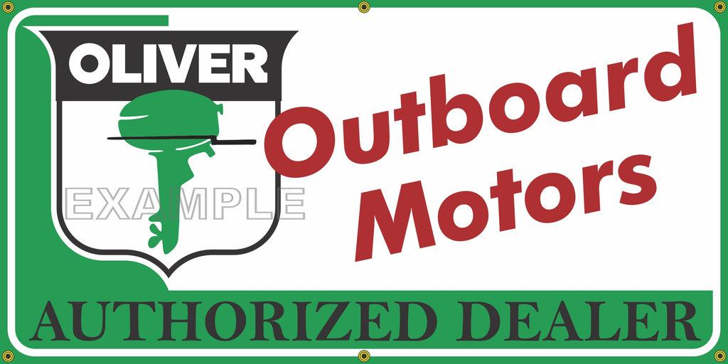 OLIVER OUTBOARDS VINTAGE OLD SCHOOL SIGN REMAKE BANNER SIGN ART MURAL 2' X 4'/3' X 6'