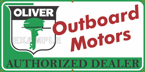 OLIVER OUTBOARDS VINTAGE OLD SCHOOL SIGN REMAKE BANNER SIGN ART MURAL 2' X 4'/3' X 6'